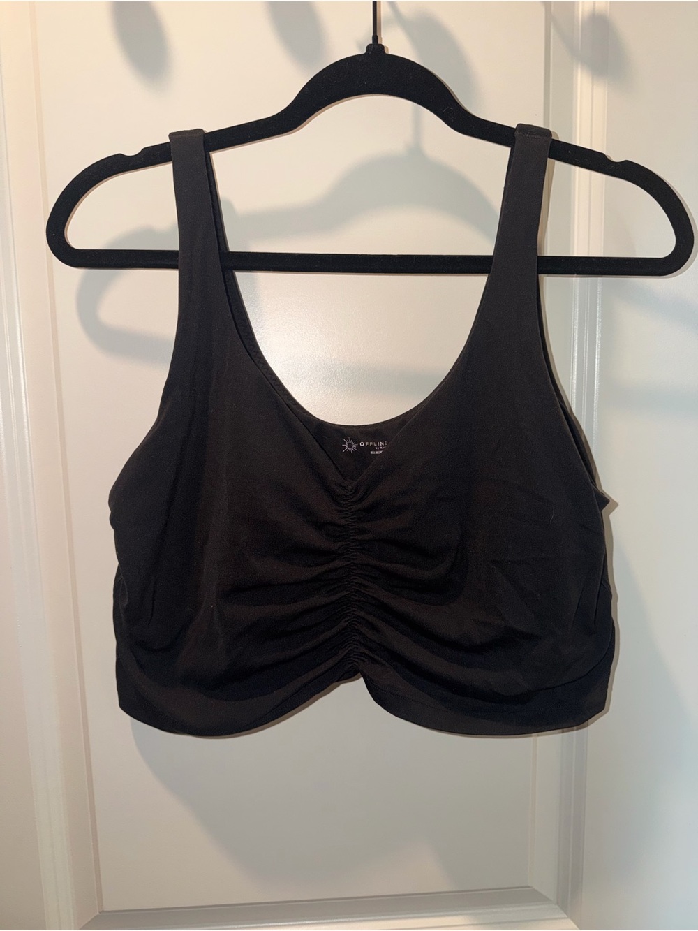 Aerie Offline ruched tank with shelf bra